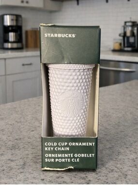 Starbucks Lilac Studded Soft Touch Mini Ornament Keychain NWT